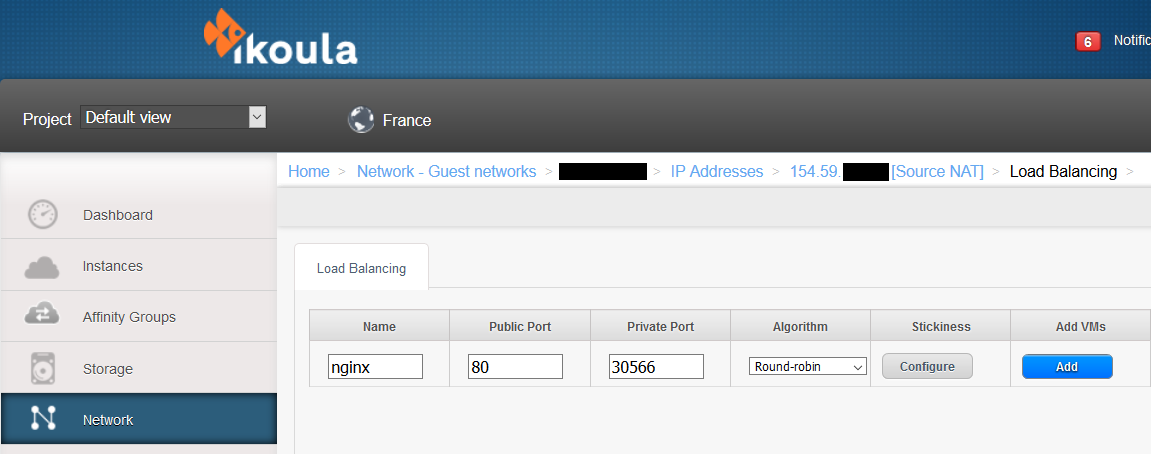 Instance Kubernetes