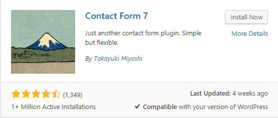 Ajout de l'extension Contact Form 7