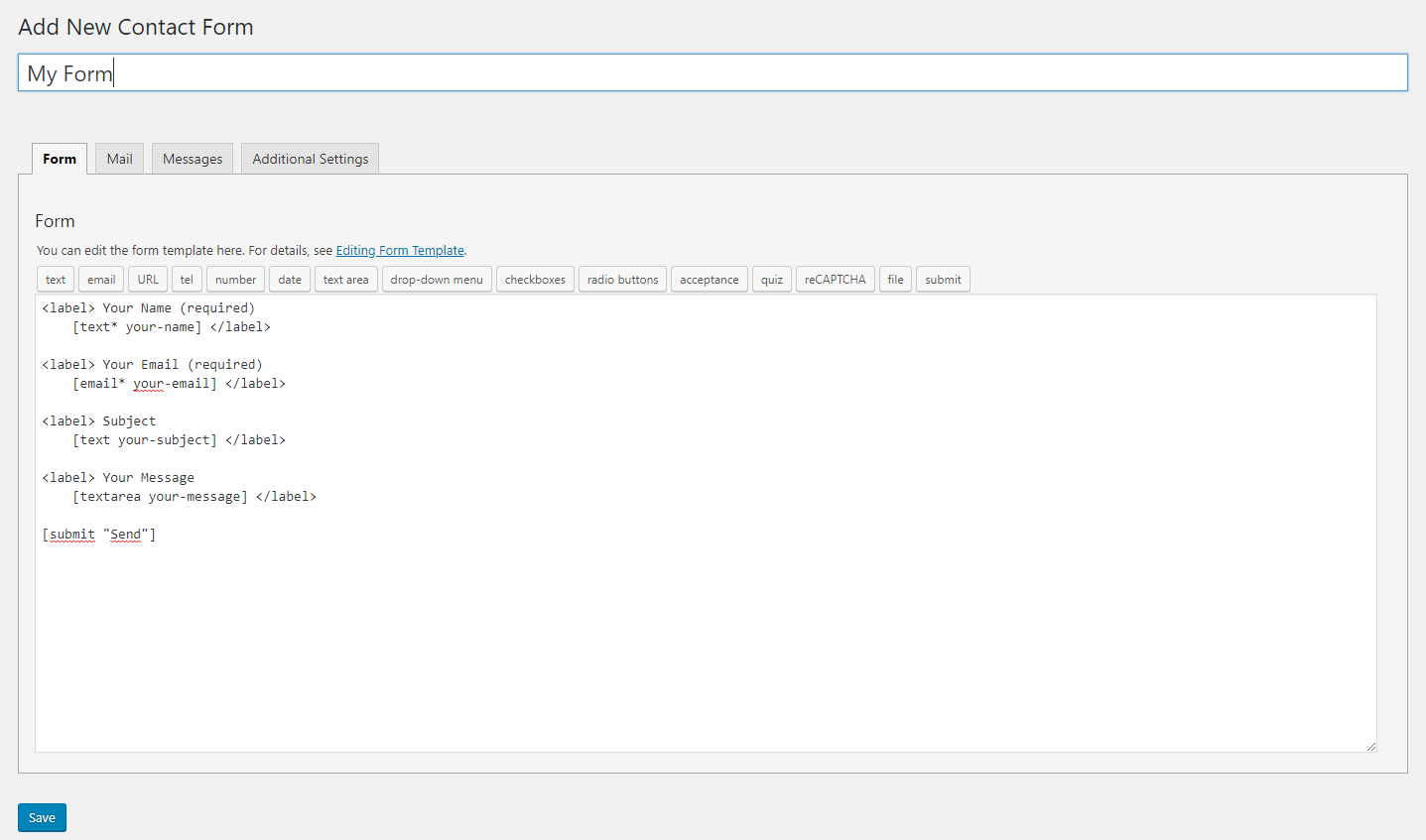 Ecriture du formulaire de contact