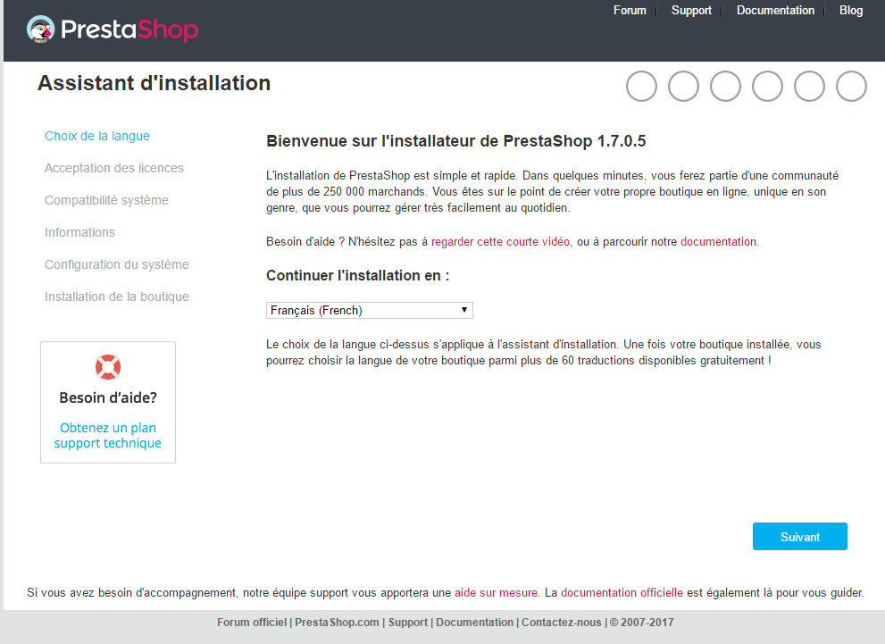 Instalation Prestashop