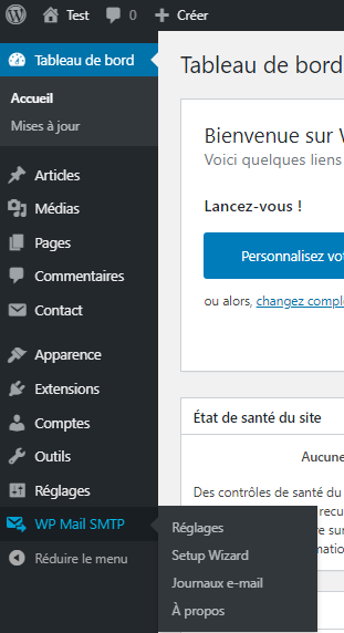 Configuration de WP Mail SMTP