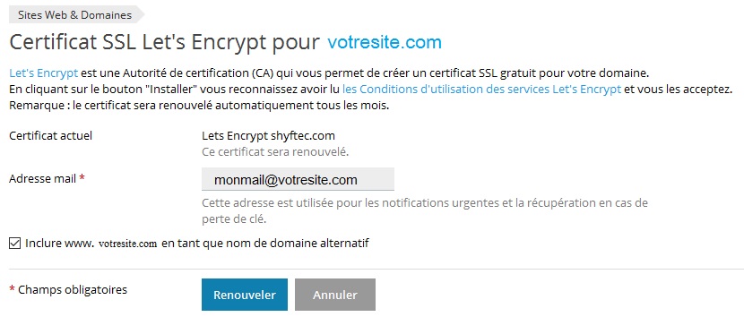 Inclure le www