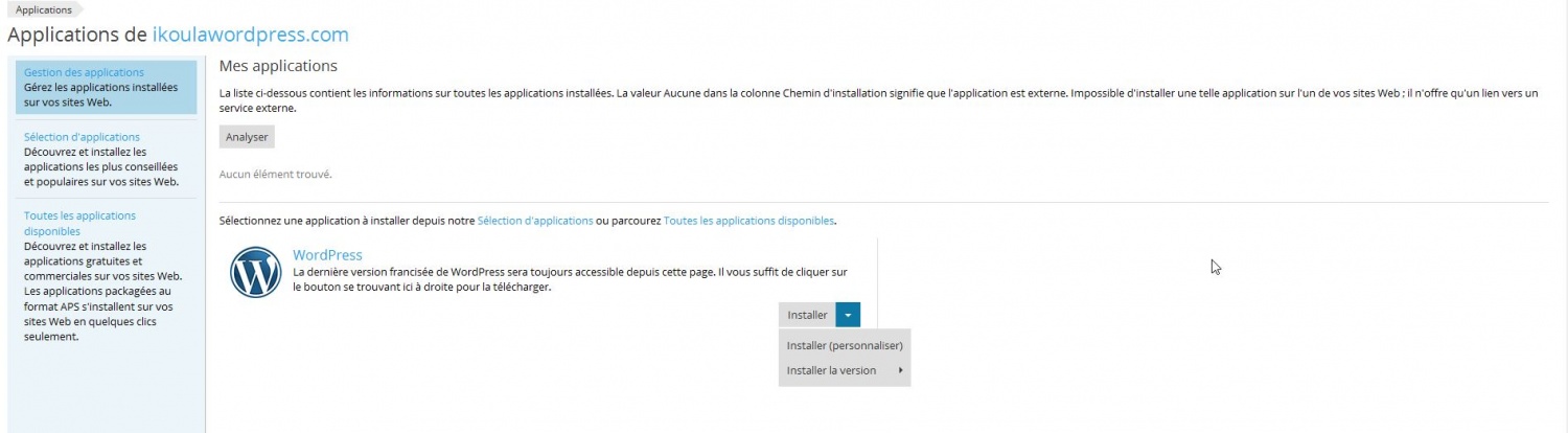 Installer WordPress
