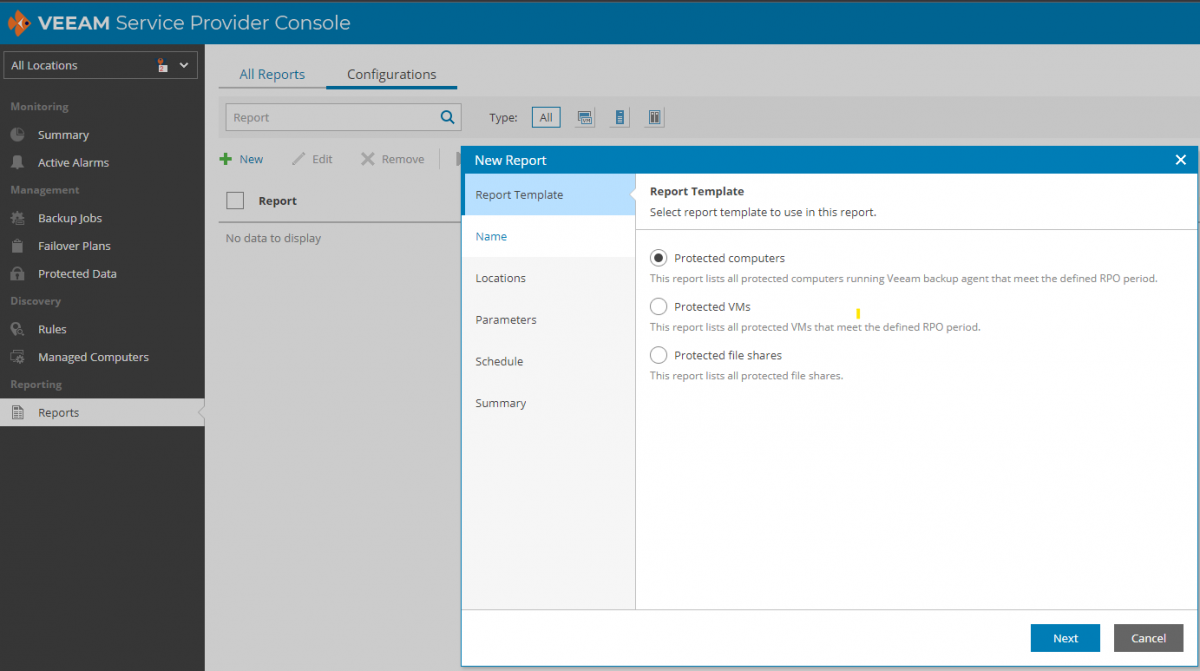 Gestion des rapports sur la VSPC — Ikoula Wiki