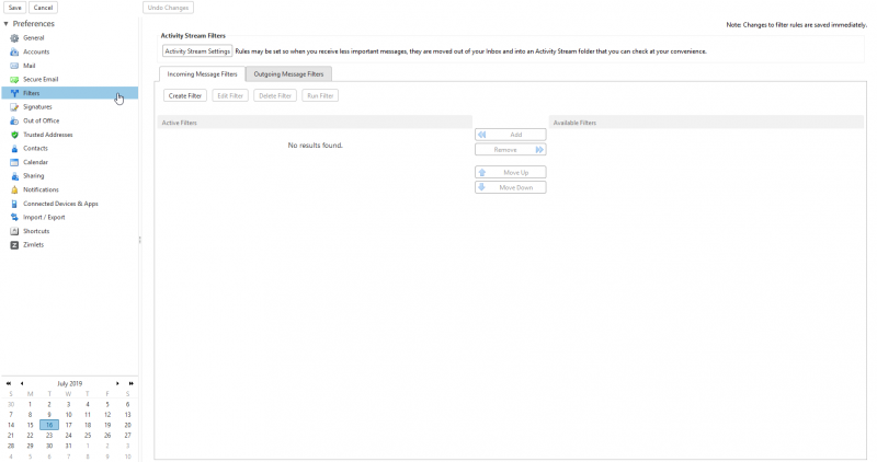 Fichier:Webmail zimbra preference filtres.png