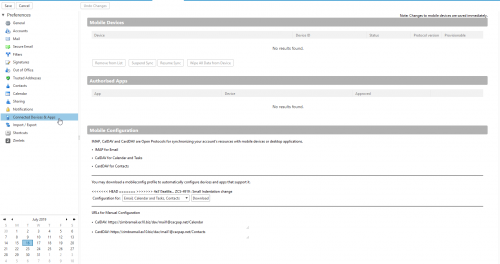 Webmail zimbra preference connectionmobile.png
