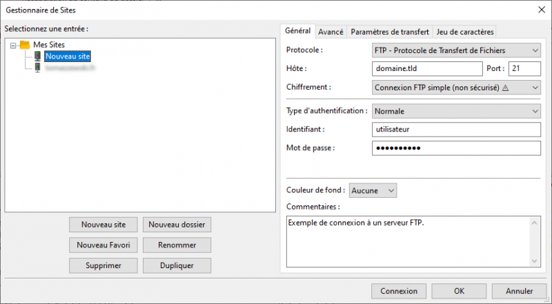 Fichier:Gestionnaire FileZilla.png