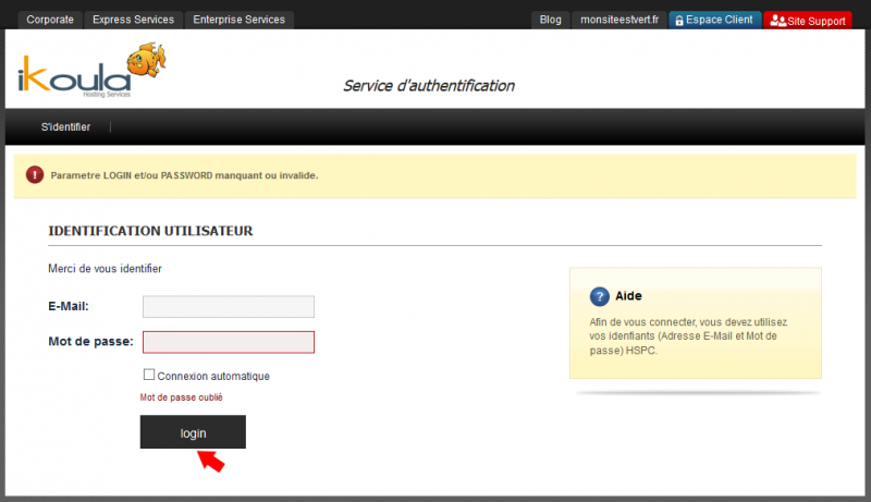 Fichier:Ouvrirticket 02 identification.png